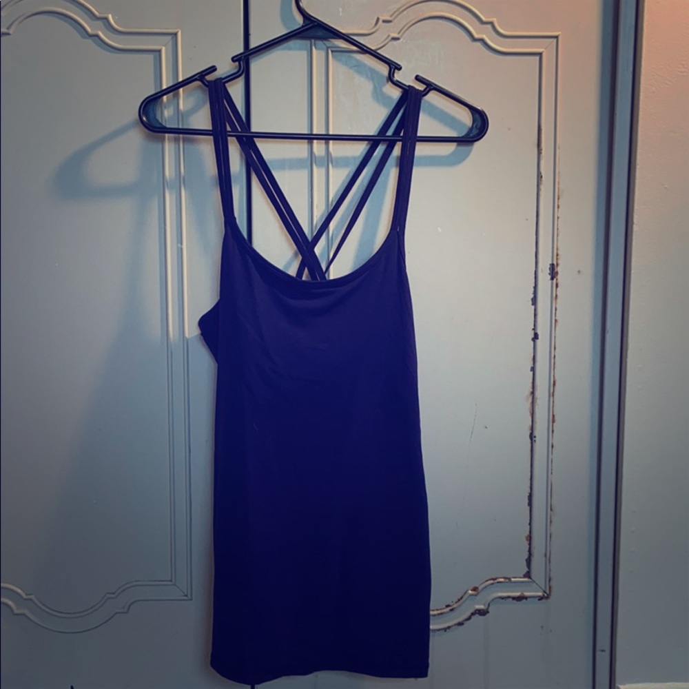 Strappy Crisscross Royal Purple Tank
